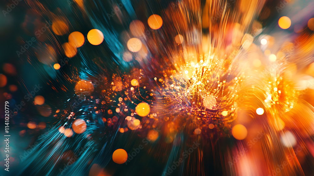 Poster glowing nervous system abstract art background