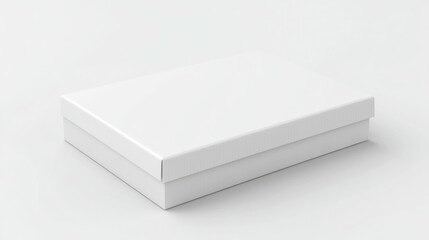 Blank white packaging box on a white isolated background