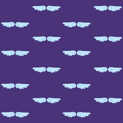 Blue wings seamless pattern, soft wings