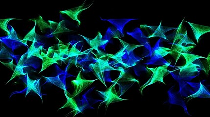Naklejka premium Energizing Blue Smoke Wave Fractal Design Art with Flowing Patterns and Glowing Effects