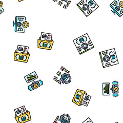 business process optimization vector seamless pattern thin line illustration