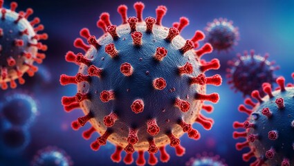 Microscopic View of Viruses, Depicting Intricate Details and Complex Structure Against a Dark Background, Highlighting the World of Microbiology