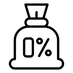 Zero waste outline icon promoting eco friendly lifestyles