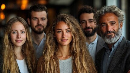 Portrait of a Diverse Group of Young Adults and a Mature Man