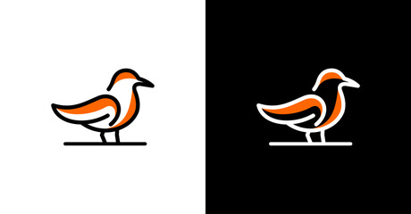 Beautiful Outline Bird Animal Logotype Nature Wildlife Outline Logo Design