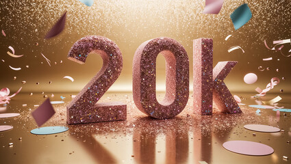 Beautiful Inscription 20k, glitter, background