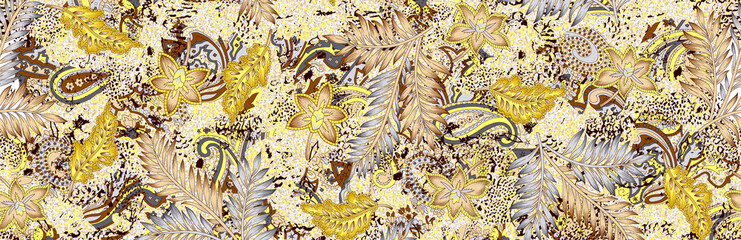 Neon Bloom Digital Abstract Allover Design Pattern