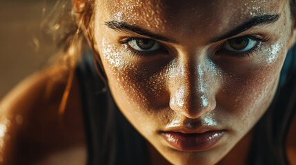 Close-Up of a Determined Basketball Player.
