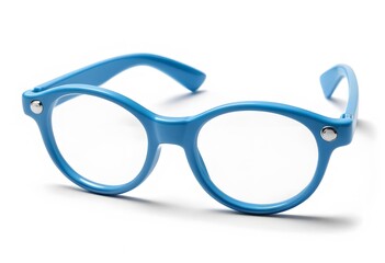 Fototapeta premium Stylish Blue Round Eyeglasses: A Modern Accessory