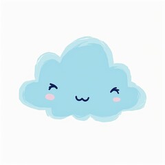 Simple and Cute Blue Cloud Vector Illustration