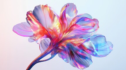 A stunning and vibrant abstract floral composition showcasing a variety of colors and forms