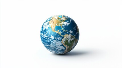 The Spinning Earth on a White Background Represents Global Awareness and Responsibility