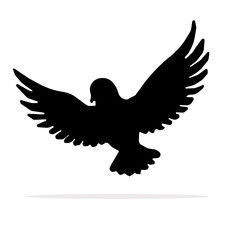 Simple line drawing of a dove symbolizing peace, unity, and harmony, depicted in a balanced and graceful pose.