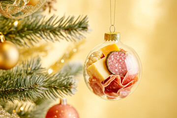 Transparent Christmas Bauble Filled with Gourmet Delights