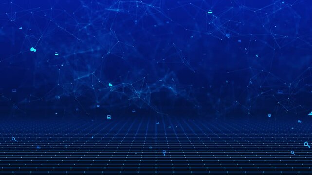 Abstract Big data background. Futuristic technology. Elegant background for business tech presentations. Medical, business, science design. plexus geometric blockchain business corporate particles