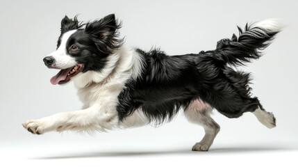 Fototapeta premium Energetic border collie dog running.