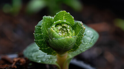 Fototapeta premium Lavender slowly unfurling under the warm spring sun. 