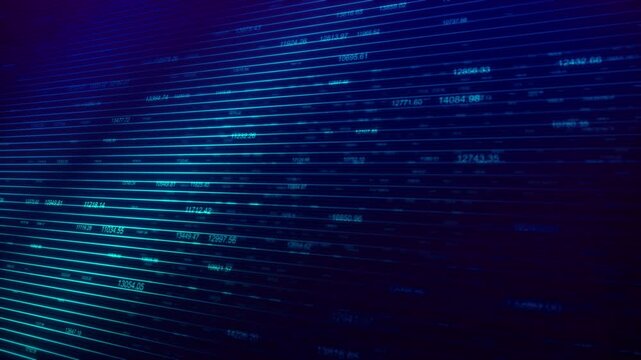 Cyberspace future technology digital network binary matrix binary code. Concept of science, business corporate background. hud interface, data code, decryption encoding, backdrop 3D virtual space 4K