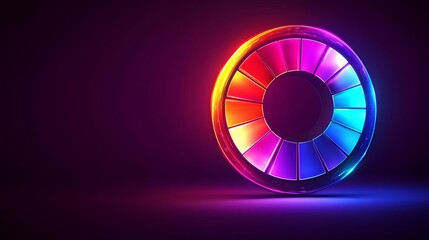 Personality Development Psychology A vibrant circular design radiating colorful neon lights.