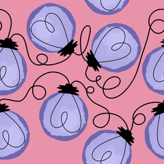 Valentine love hearts seamless 14 February illumination bulbs pattern