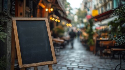 Blank Blackboard Mockup in Outdoor Setting