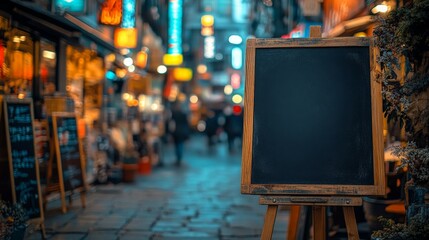 Blank Blackboard Mockup in Outdoor Setting