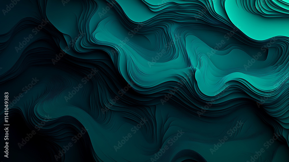 Poster Dark green blue grainy gradient background noise texture backdrop web page header banner design