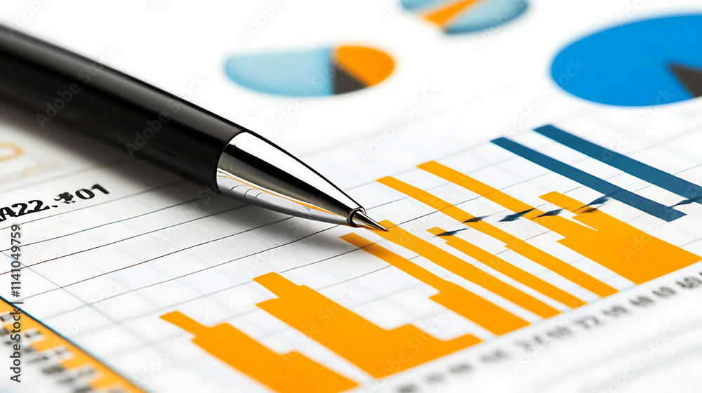 Aufkleber detailed analysis display: investment trading metrics and trends on stock market graph chart with in