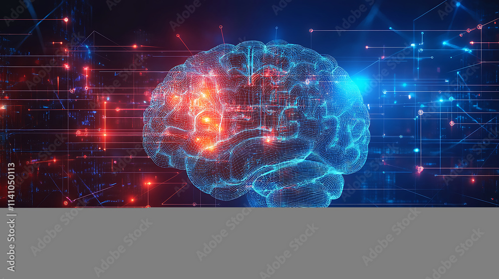 Fototapete digital background perfect for tech processes, neural networks, artificial intelligence, data transf
