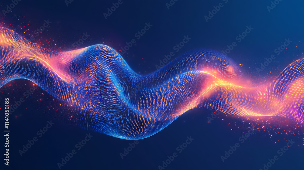 Aufkleber digital code flowing over a blue background, symbolizing data or cybersecurity, the concept of digit