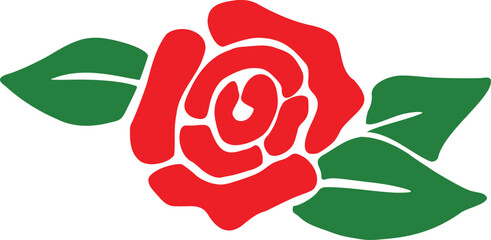 Flower rose clip art design on plain white transparent isolated background for card, shirt, hoodie, sweatshirt, apparel, card, tag, mug, icon, poster or badge