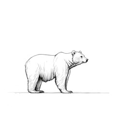 Fototapeta premium Line drawing of a bear.