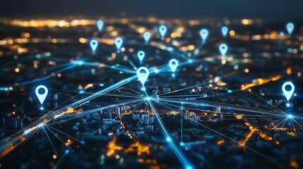 Digital map with global connectivity and tech nodes