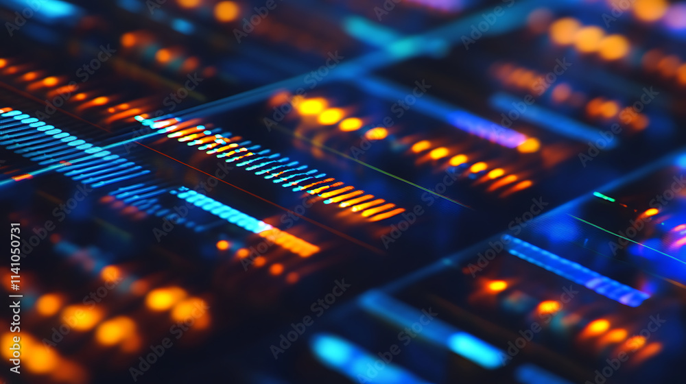 Poster Dna sequencing display in laboratory featuring a computer screen showing detailed genetic information, the scene highlights advanced genetic research and data analysis in a modern lab environment