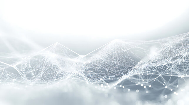 Abstract global network concept with a world map and connection lines, a technology background in white and grey colors