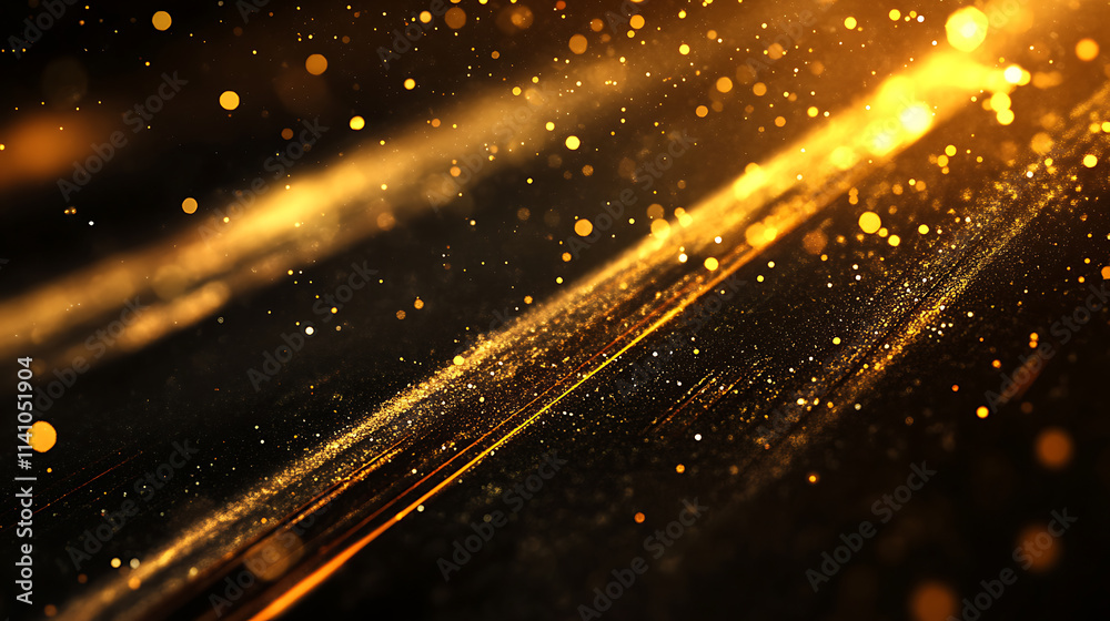 Leinwandbilder abstract glowing particle lines and bokeh on a dark backdrop, conveying a futuristic technology conc