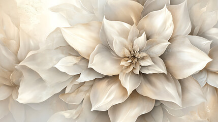 Elegant petals in soft beige and cream, creating an ethereal floral background with a touch of luxury