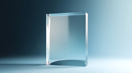 Empty acrylic award design mockup, blank glass trophy mockup, template for a transparent crystal prize plate