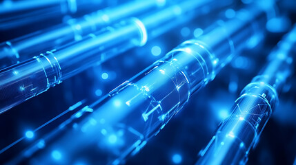Blue technology background with network connections and digital data transfer gradient background with simple shapes