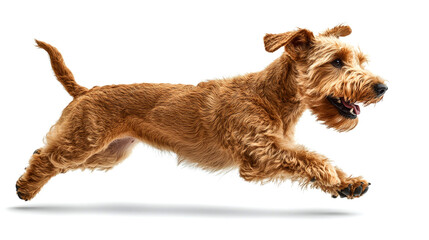 Red dog running.