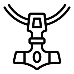 Necklace Amulet outline icon accessory nordic viking