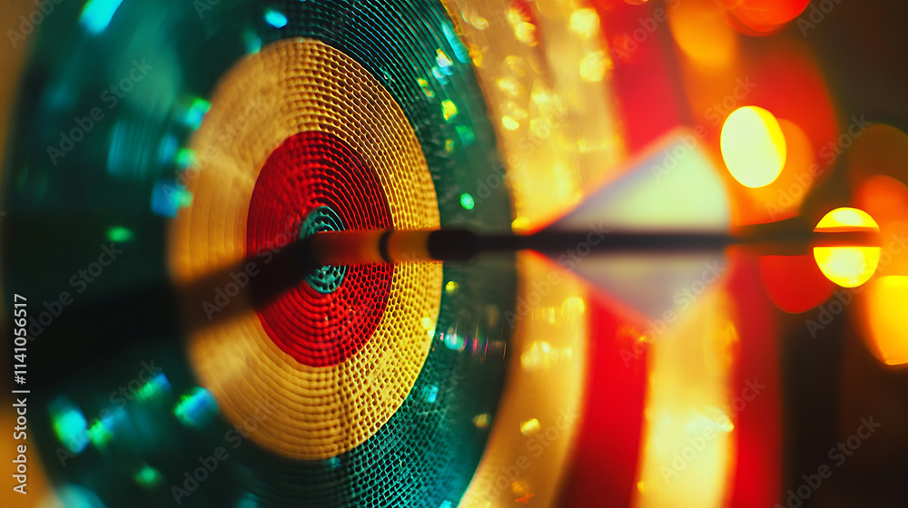 Poster bullseye is a target of business, dart is an opportunity and dartboard is the target and goal, so bo