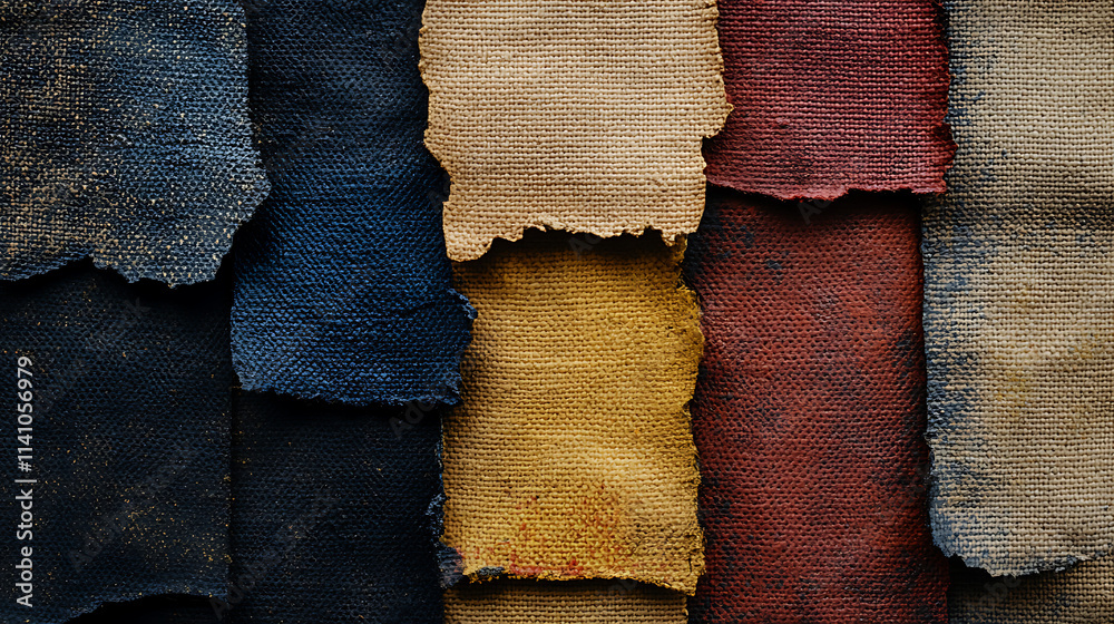 Poster canvas texture with old paint mark, macro shot of a linen fabric surface with layers of chipped pain