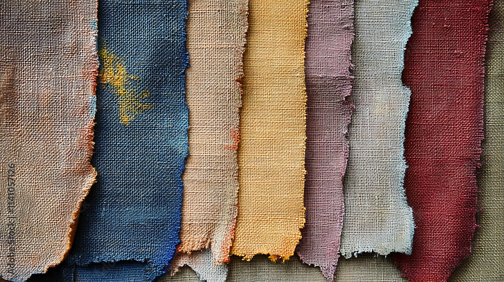 Poster canvas texture with old paint mark, macro shot of a linen fabric surface with layers of chipped pain