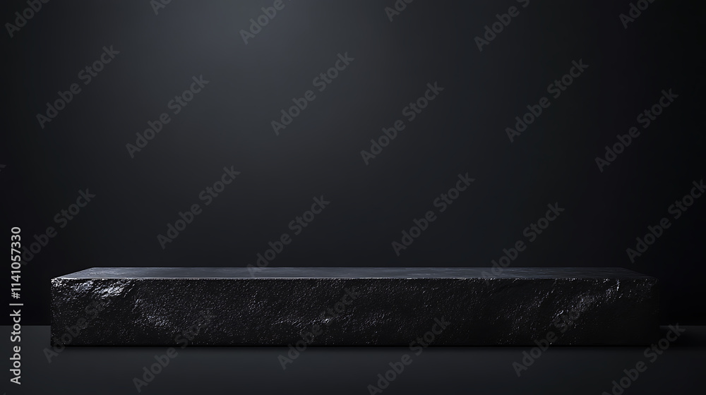 Aufkleber an empty dark textured surface with a subtle light source, set against a black background, suitable 