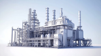 Obraz premium An industrial gas turbine power plant designed for efficient electrical power generation, concept: industrial gas turbines, power generation, efficient energy, electrical systems, turbine technology