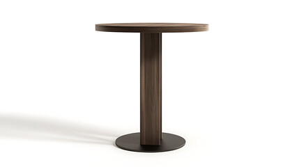 An isolated loft-style high coffee table against a white background, tall table that stands