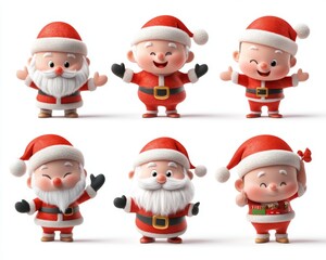 set of santa claus cartoon