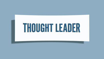 Thought Leader. A card isolated on blue background.