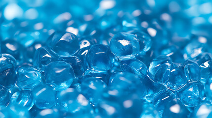 Close up of blue 3d water molecules scientific